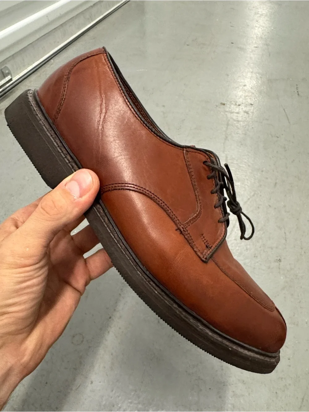 Allen Edmonds Comfort Orthotic Split Toe Brown Derby Oxford Shoes 9D